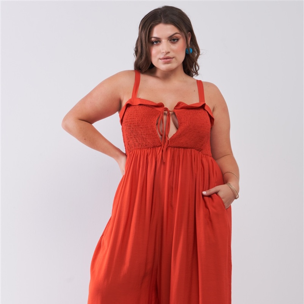 Orange Keyhole Jumper with Pockets